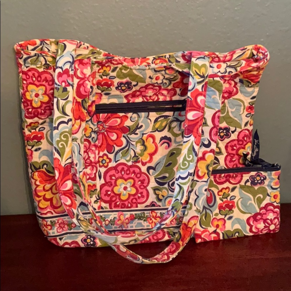 Vera Bradley Pink Floral Tote & Coin Purse